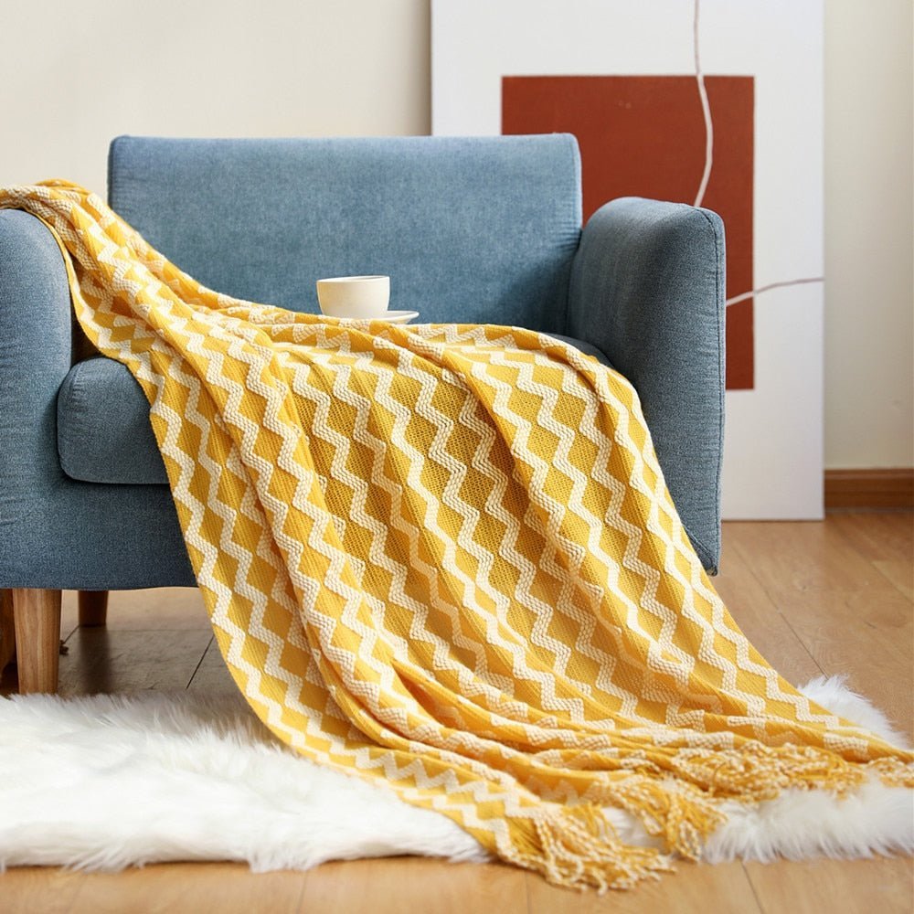 Scandinavian Knitted Sofa Throw