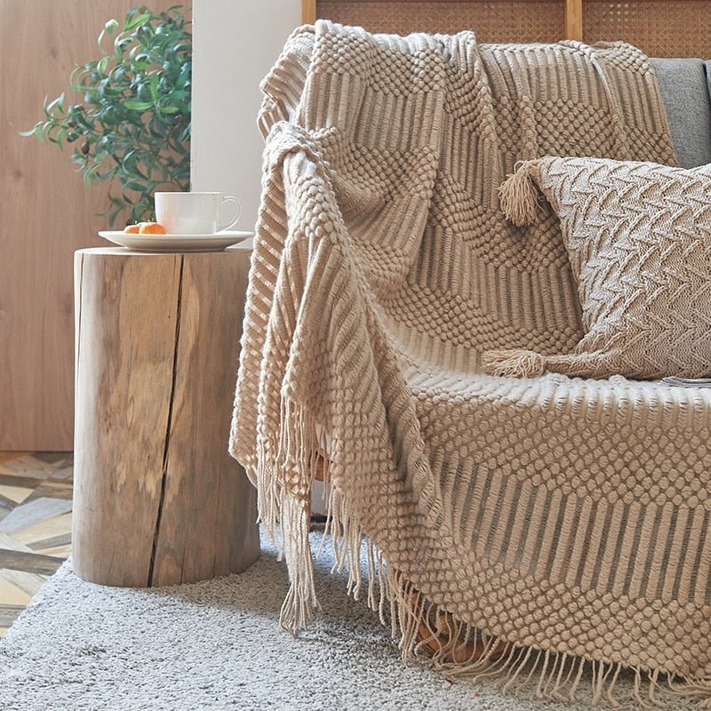 Scandinavian Knitted Sofa Throw