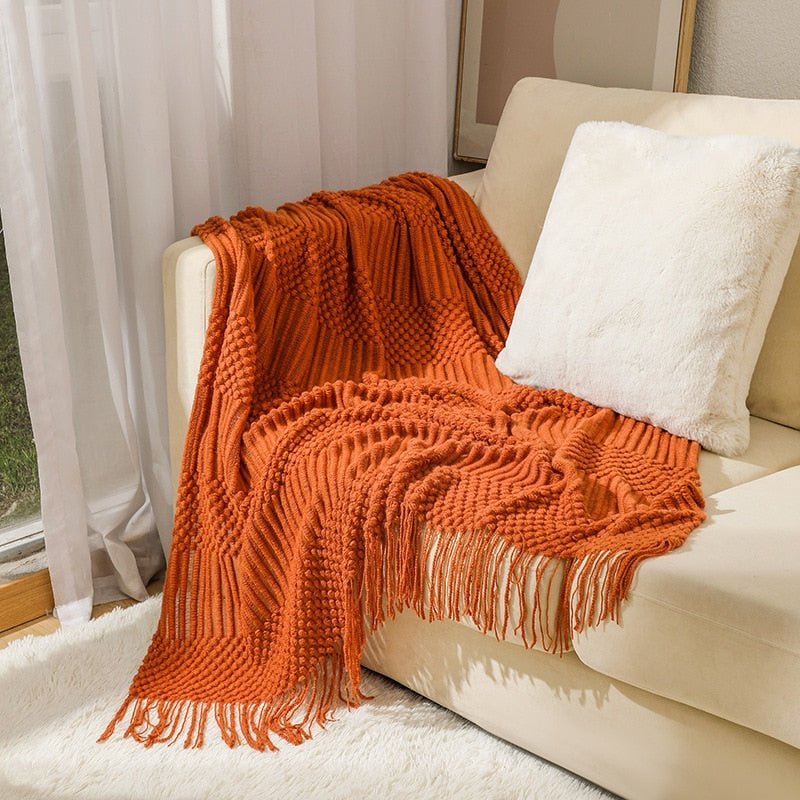 Scandinavian Knitted Sofa Throw