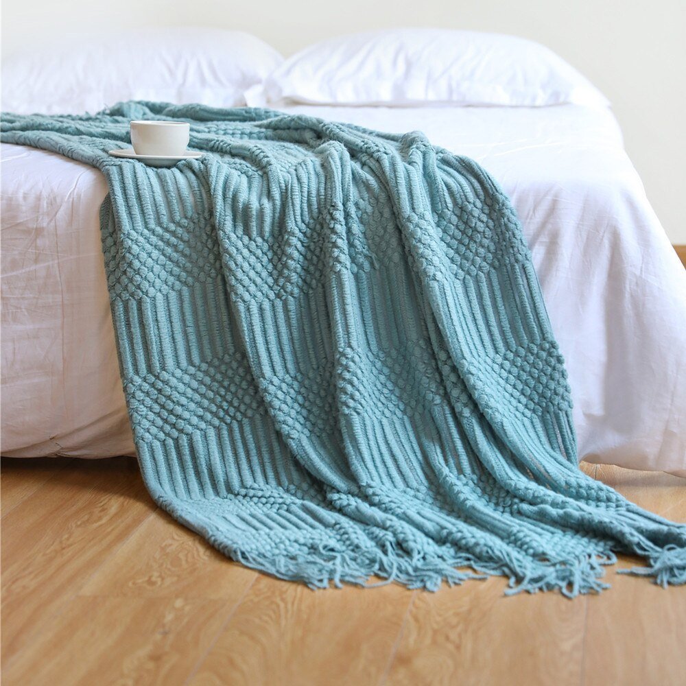 Scandinavian Knitted Sofa Throw