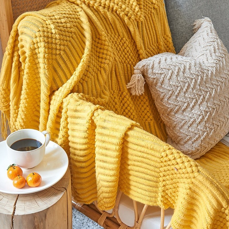 Scandinavian Knitted Sofa Throw