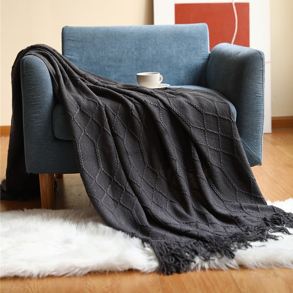 Scandinavian Knitted Sofa Throw