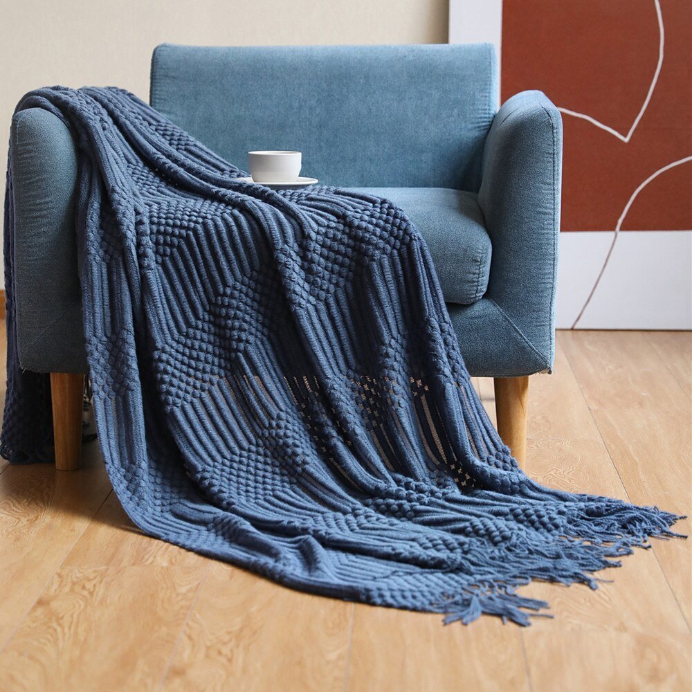 Scandinavian Knitted Sofa Throw