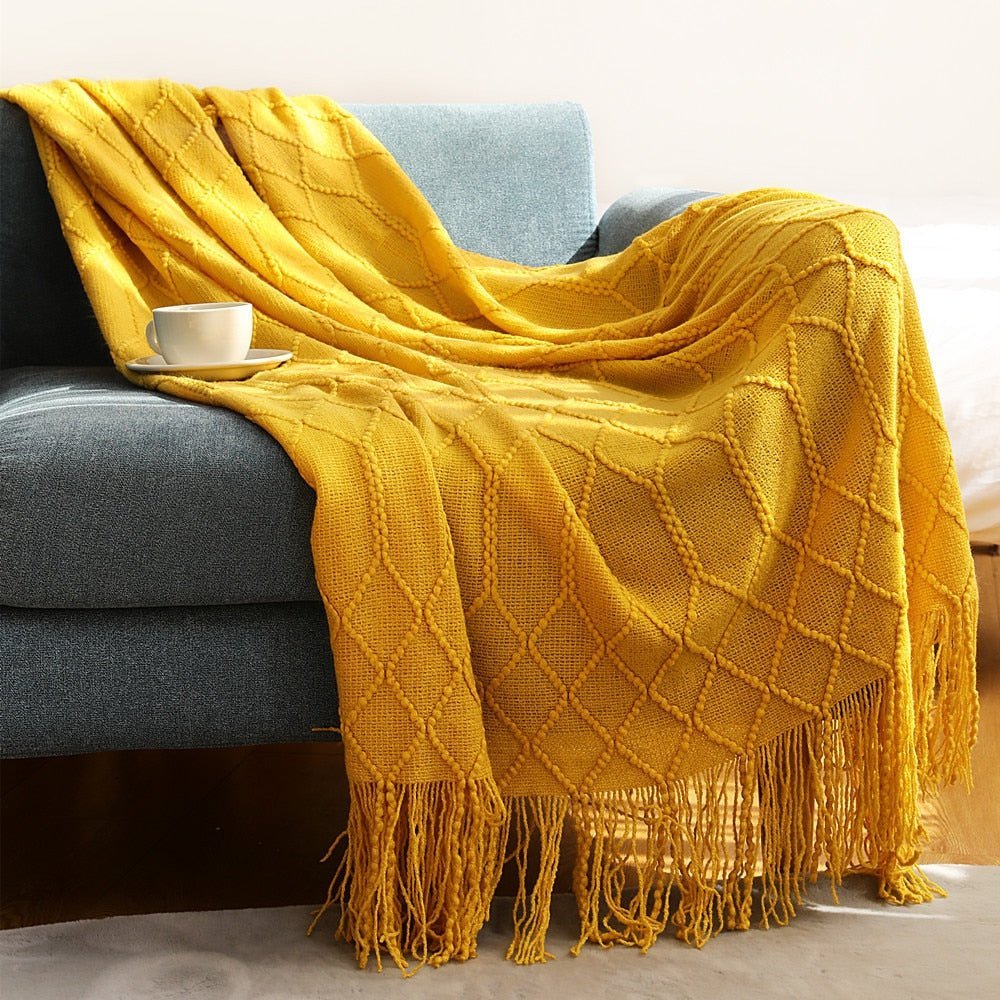 Scandinavian Knitted Sofa Throw