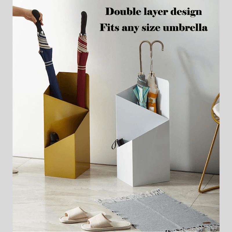 Scandinavian Minimalist Metal Umbrella Stand with Drip Tray