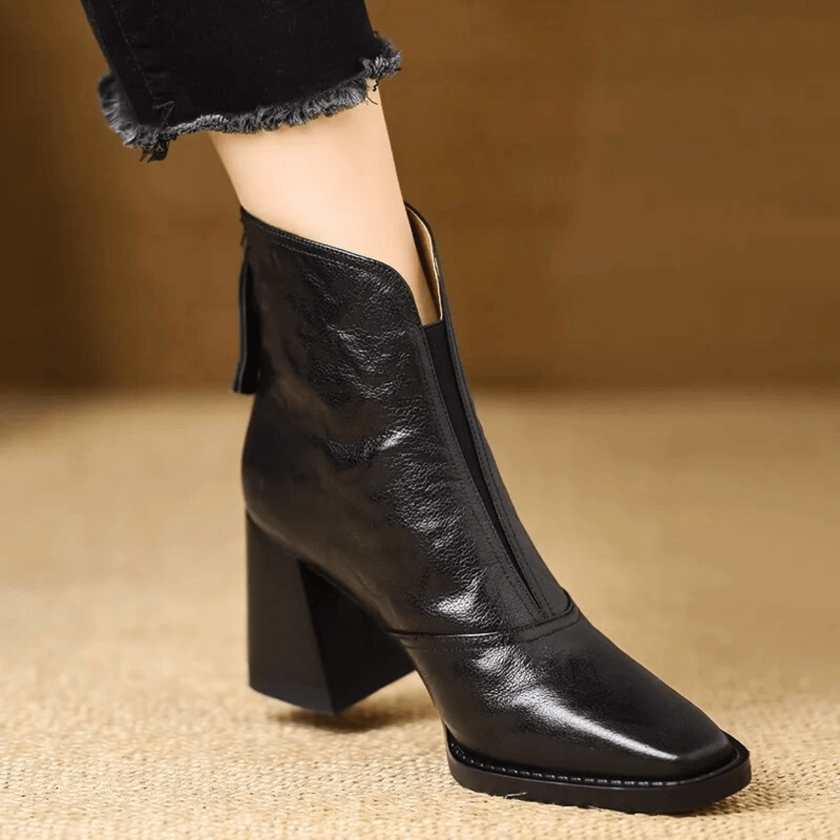 Sculpted Mid-Heel Ankle Boots