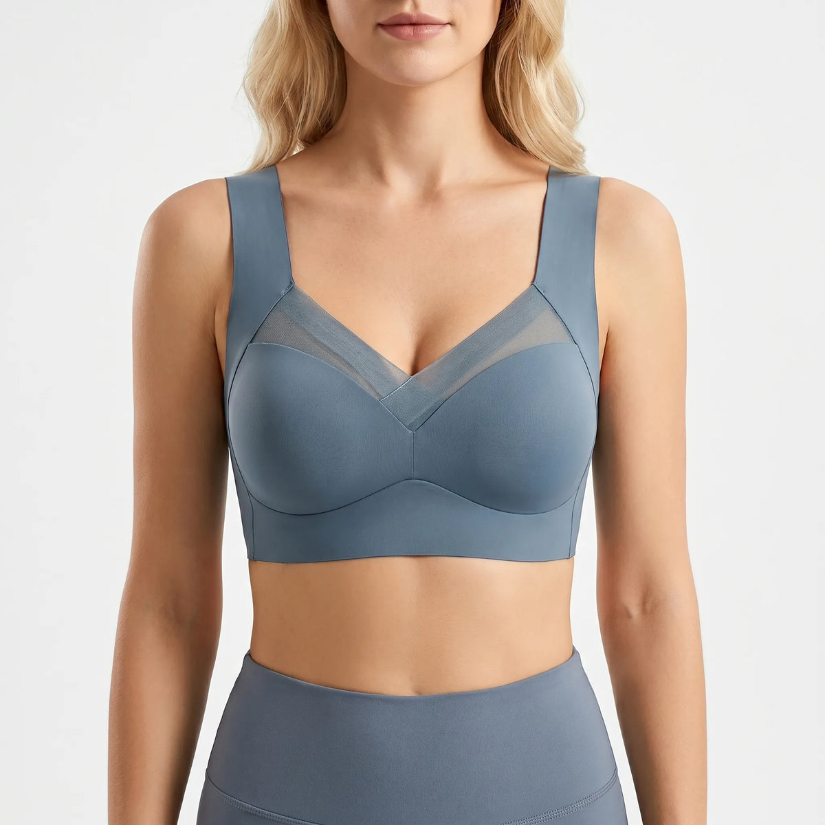 Seamless Push-Up Bra with Mesh Panel