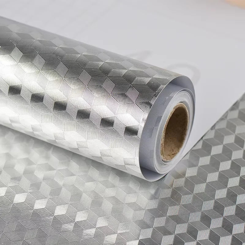Self-Adhesive Waterproof and Oil-Proof Aluminum Kitchen Wallpaper