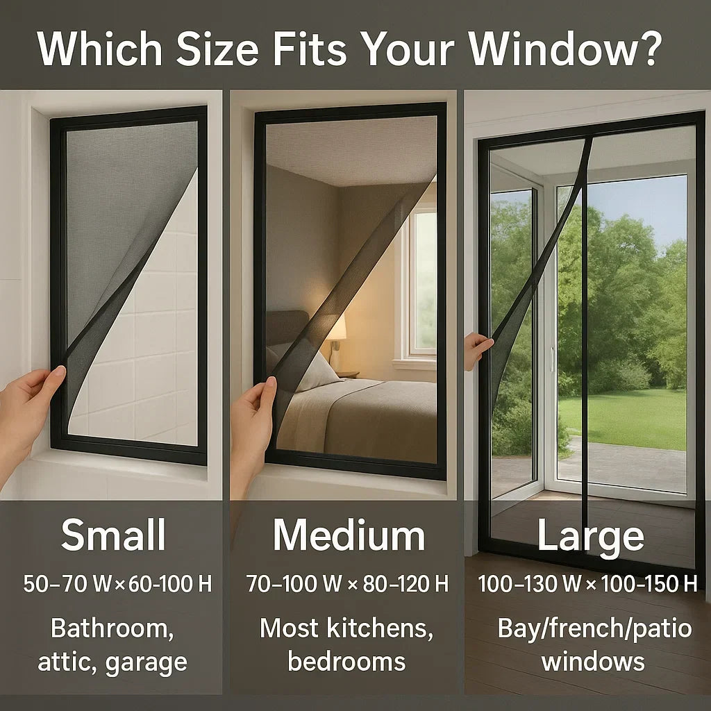 Self-Adhesive Window Mosquito Net - No-See-Um Mesh Insect Screen for Home Protection & Bug Prevention