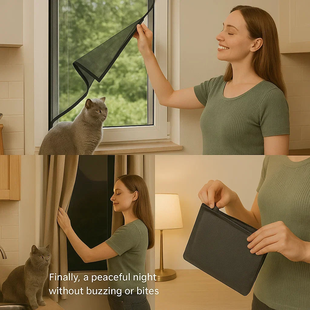 Self-Adhesive Window Mosquito Net - No-See-Um Mesh Insect Screen for Home Protection & Bug Prevention