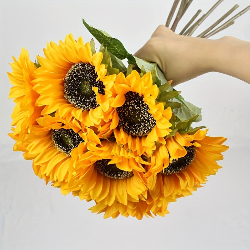 Set of 11 Vibrant Sunflowers for Autumn, Weddings, and Garden Decoration