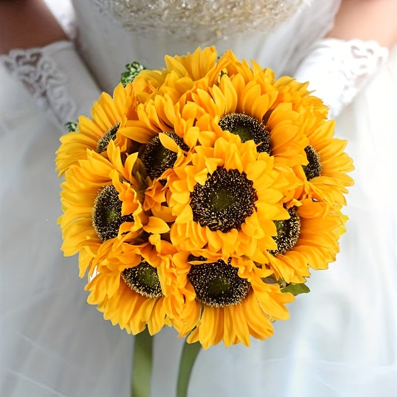 Set of 11 Vibrant Sunflowers for Autumn, Weddings, and Garden Decoration