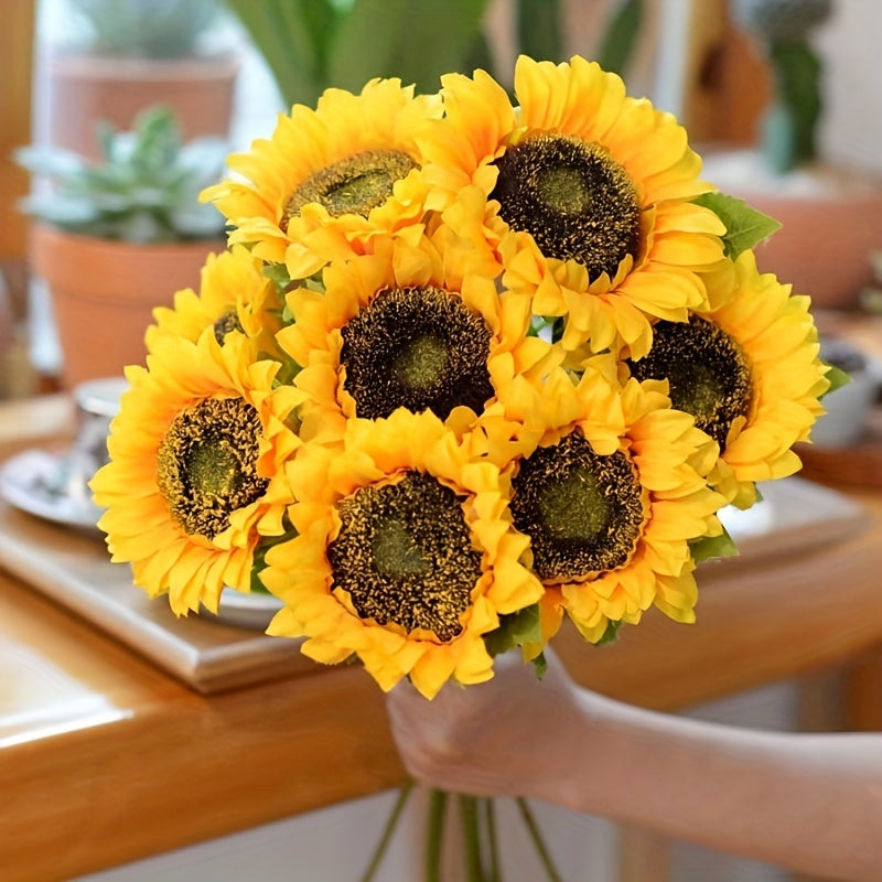 Set of 11 Vibrant Sunflowers for Autumn, Weddings, and Garden Decoration
