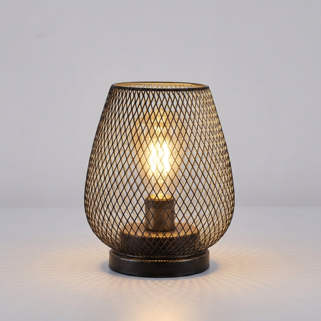 Set of 2 Wireless LED Table Lamps with Mesh Shade and Warm Light