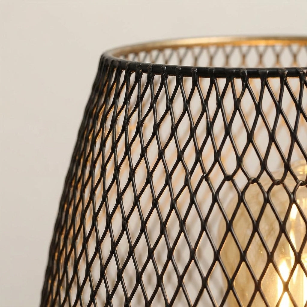 Set of 2 Wireless LED Table Lamps with Mesh Shade and Warm Light