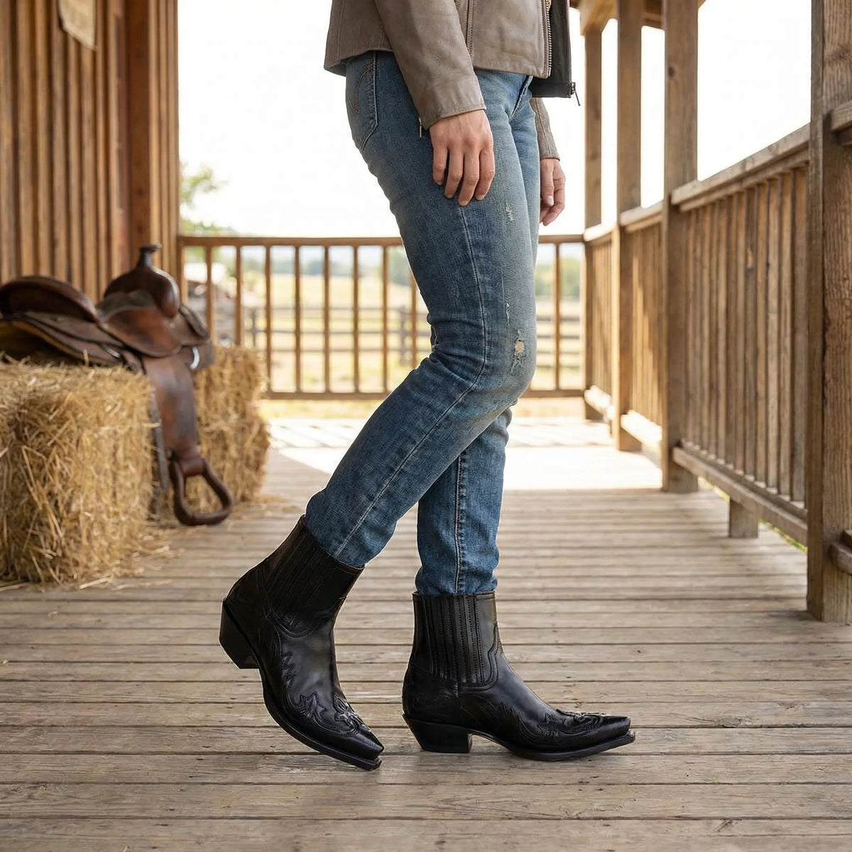 Short-Shaft Cowboy Boots