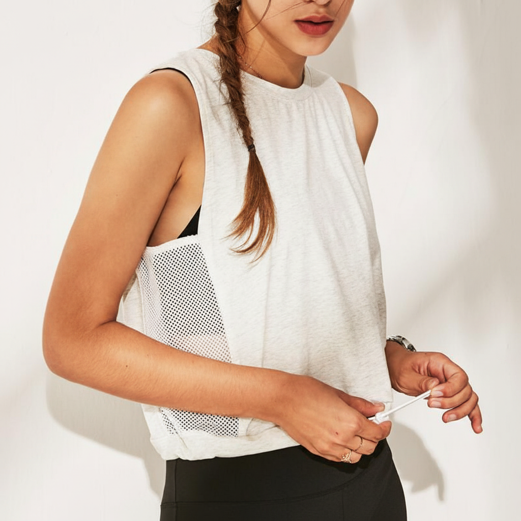 Sleeveless Sports Top with Back Cut-Out
