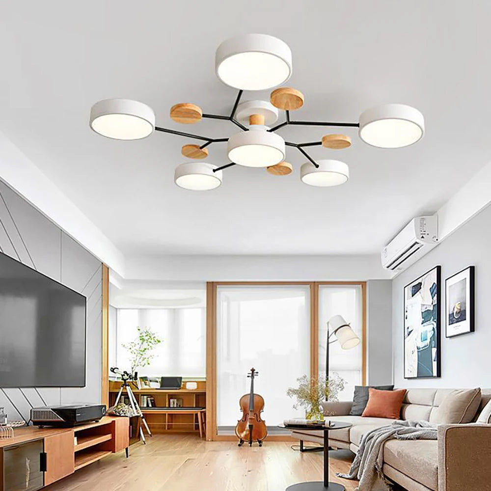 Slim Designer Ceiling Light with Hand-Finished Details