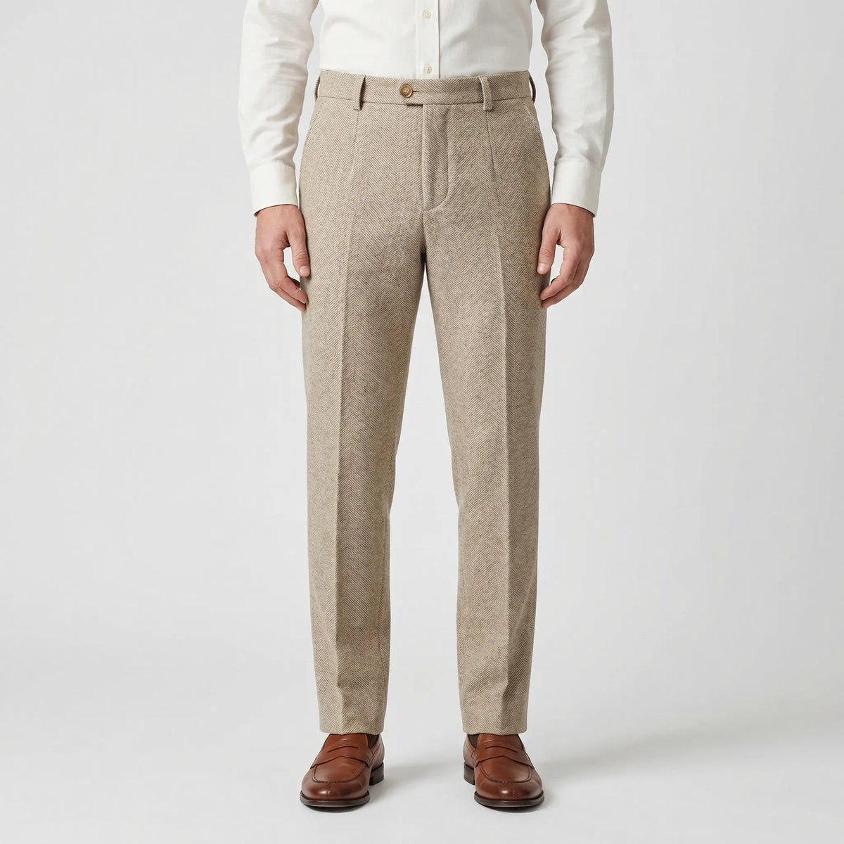 Slim-Fit Herringbone Trousers – Martin