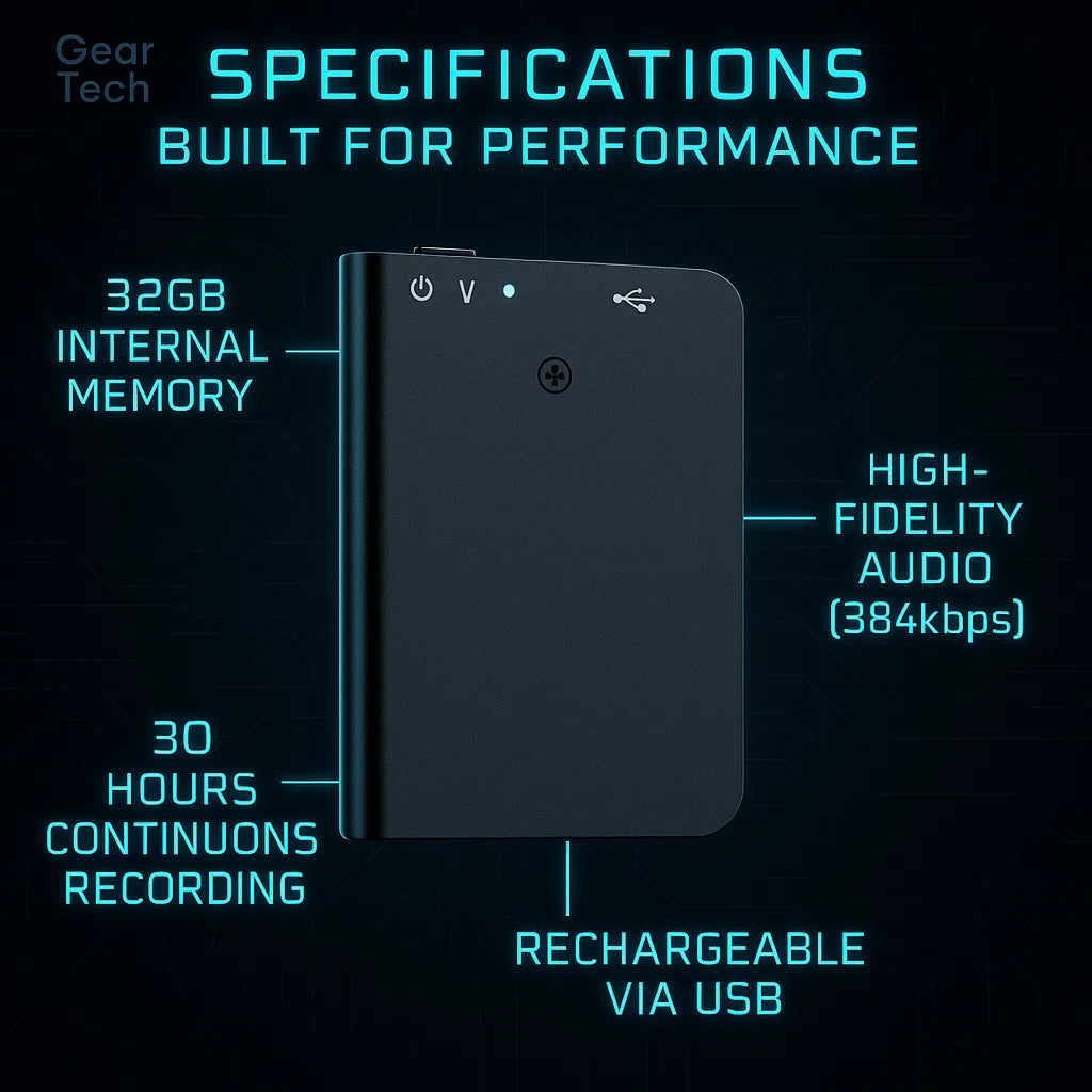 Small and Discreet Pocket Audio Recorder for Stealth Recording