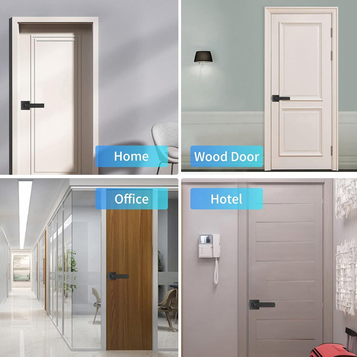 Smart Fingerprint Door Lever Lock with Key Access and 30-User Capacity