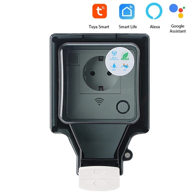 Smart Outdoor WiFi Plug – IP66 Waterproof Socket with App & Voice Control