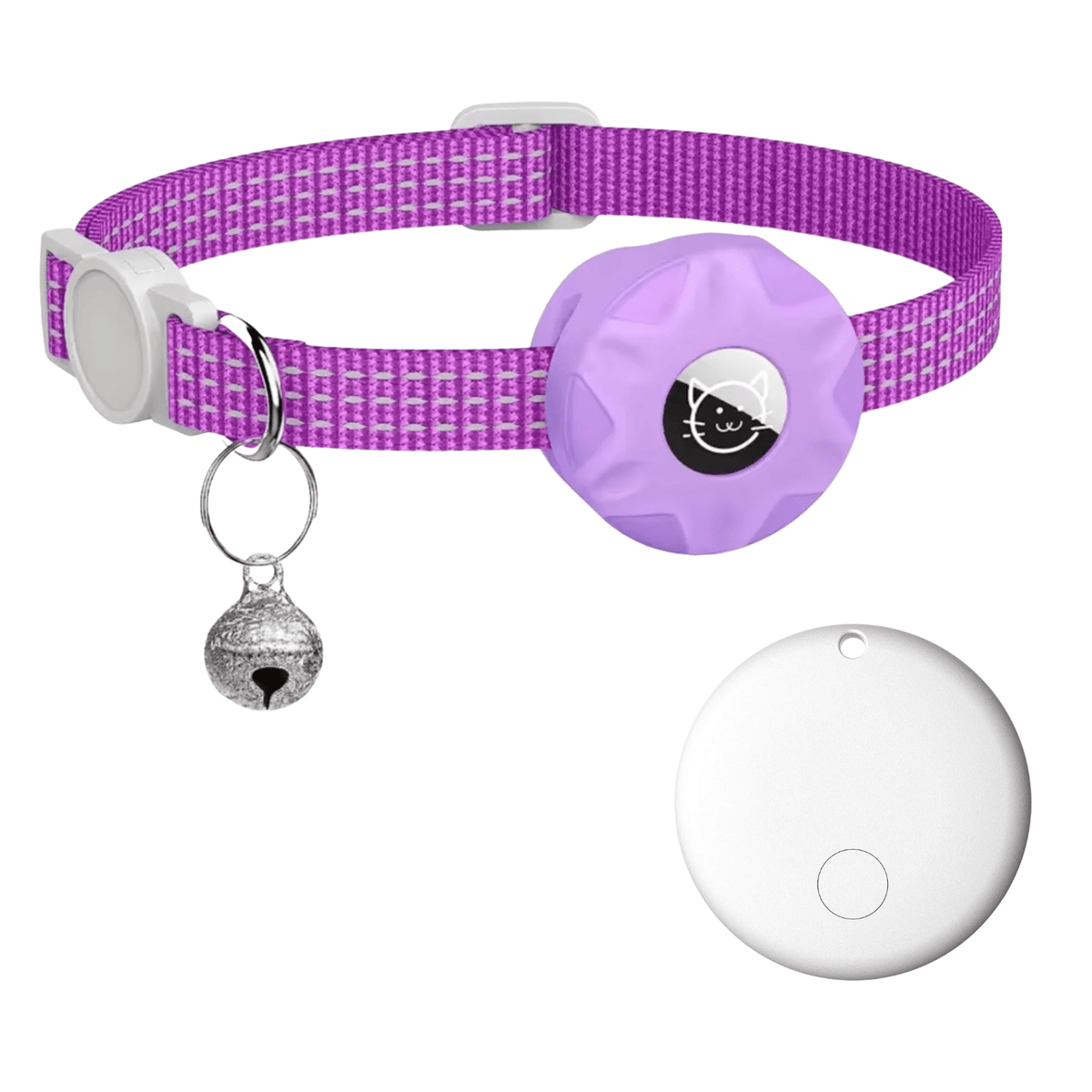 Smart Pet Tracker with Reflective Collar for Dogs and Cats – Bluetooth Tracker with Alarm Function