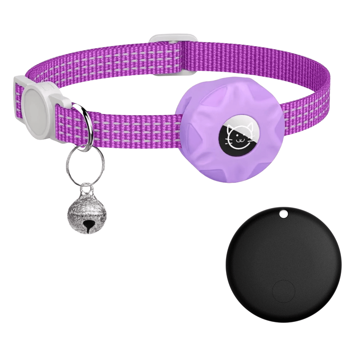 Smart Pet Tracker with Reflective Collar for Dogs and Cats – Bluetooth Tracker with Alarm Function
