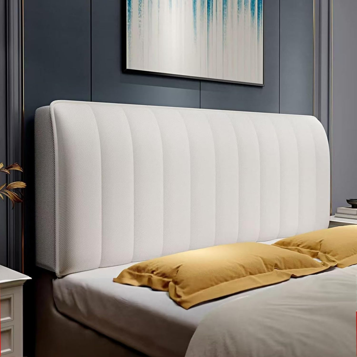 Soft and Breathable Bed Headboard Slipcover with Wrinkle-Free Fit
