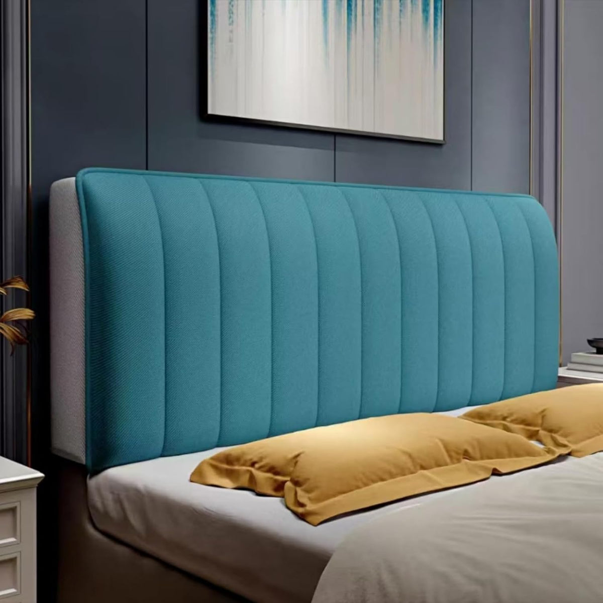 Soft and Breathable Bed Headboard Slipcover with Wrinkle-Free Fit