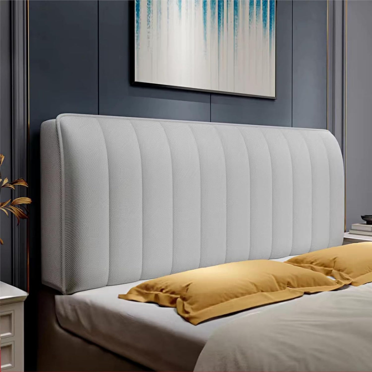 Soft and Breathable Bed Headboard Slipcover with Wrinkle-Free Fit