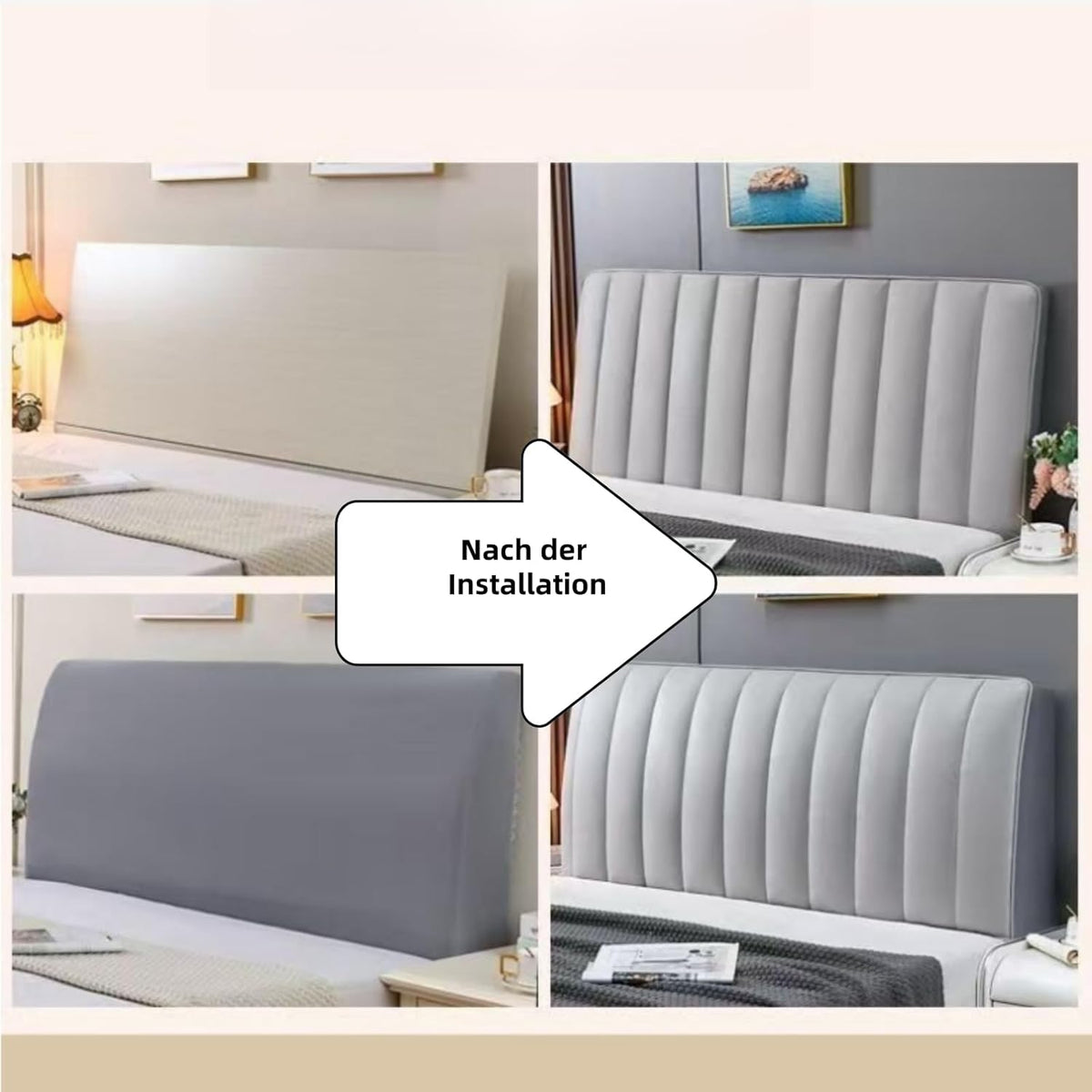 Soft and Breathable Bed Headboard Slipcover with Wrinkle-Free Fit