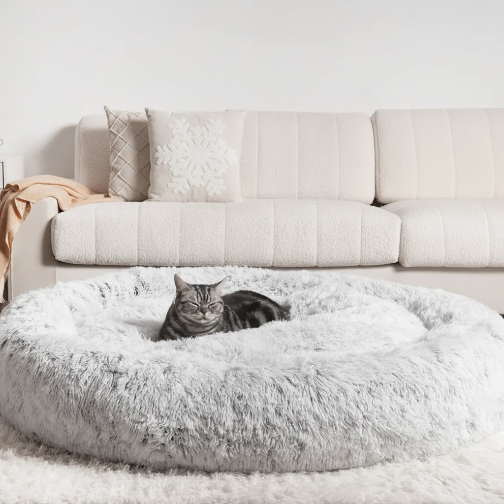 Soft and Supportive Plush Cat Bed