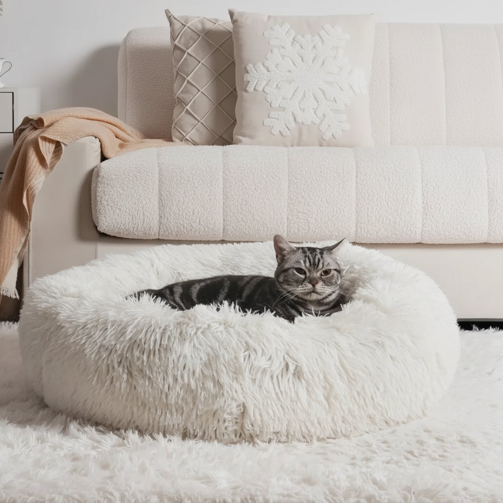 Soft and Supportive Plush Cat Bed