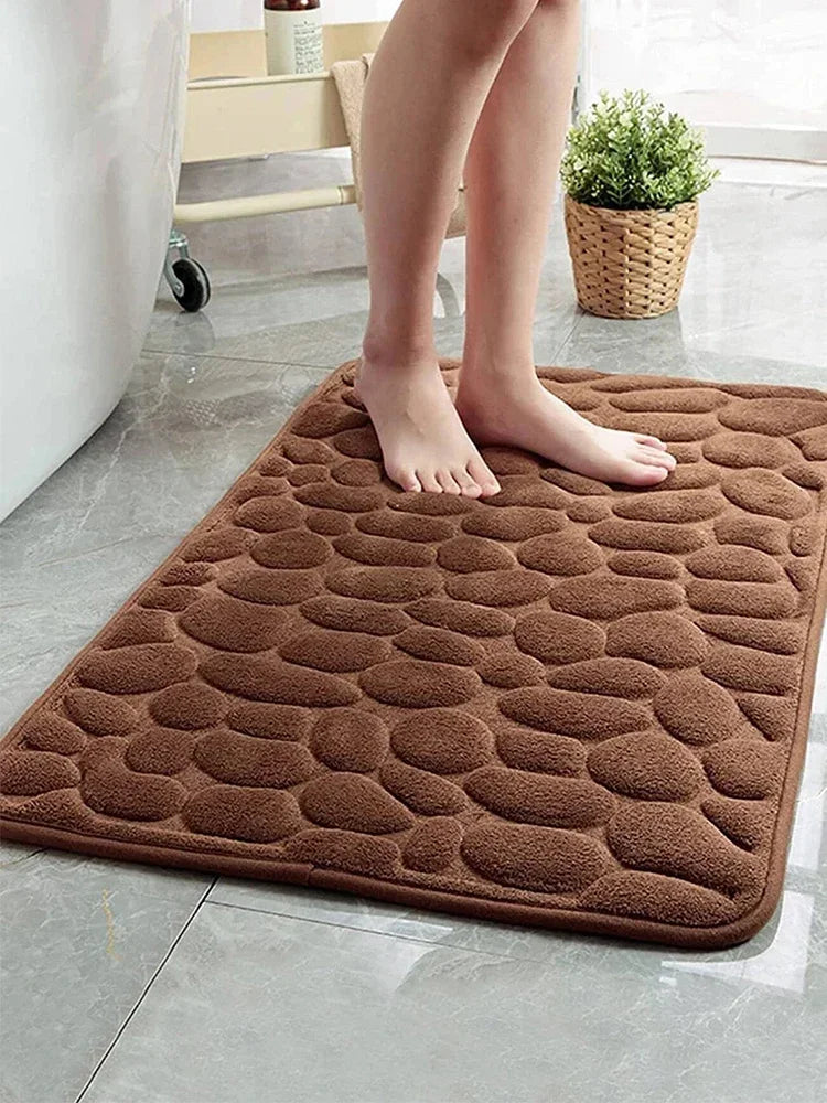 Soft Coral Velvet Non-Slip Bath Mat