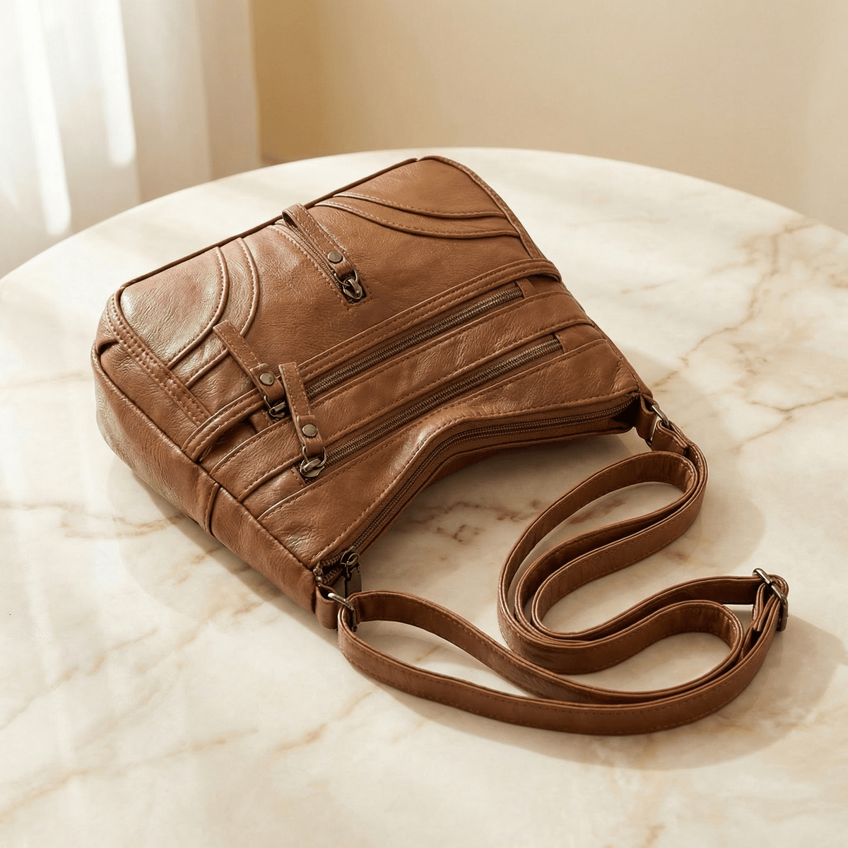 Soft Multi-Pocket Crossbody Bag