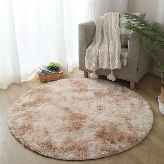 Soft Round Plush Rug - Comfortable Home Accessory