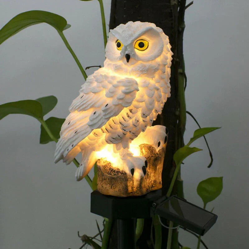Solar-Powered Owl Garden Light