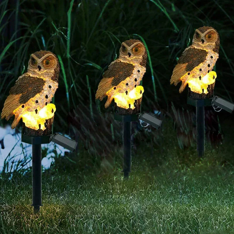 Solar-Powered Owl Garden Light