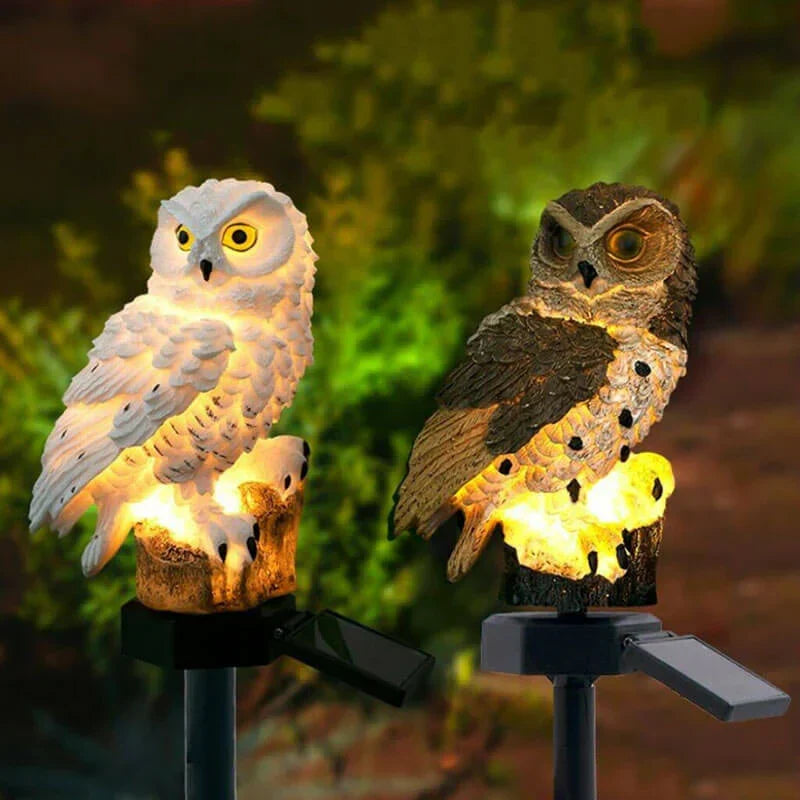 Solar-Powered Owl Garden Light