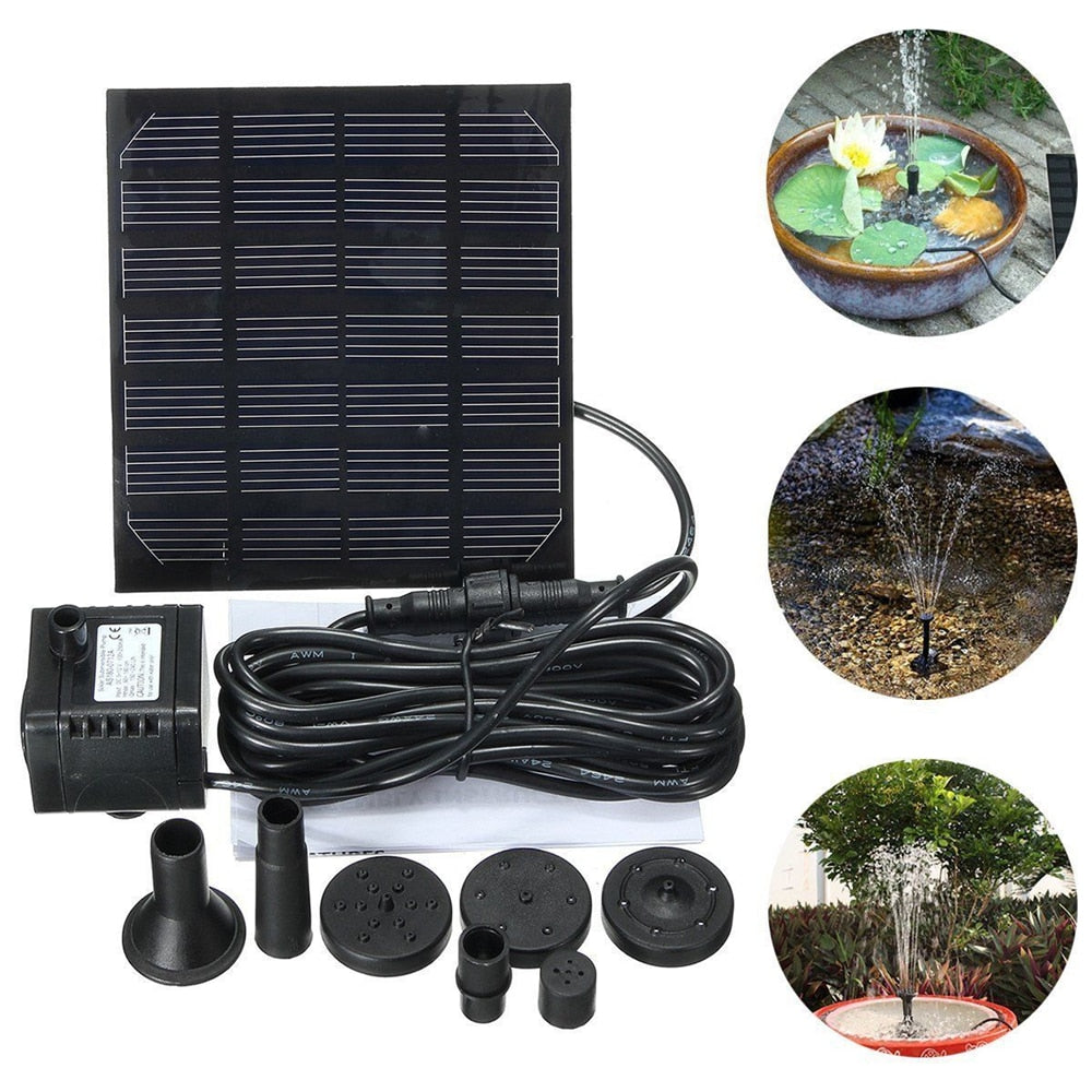 Solar-Powered Water Fountain for Garden & Bird Bath