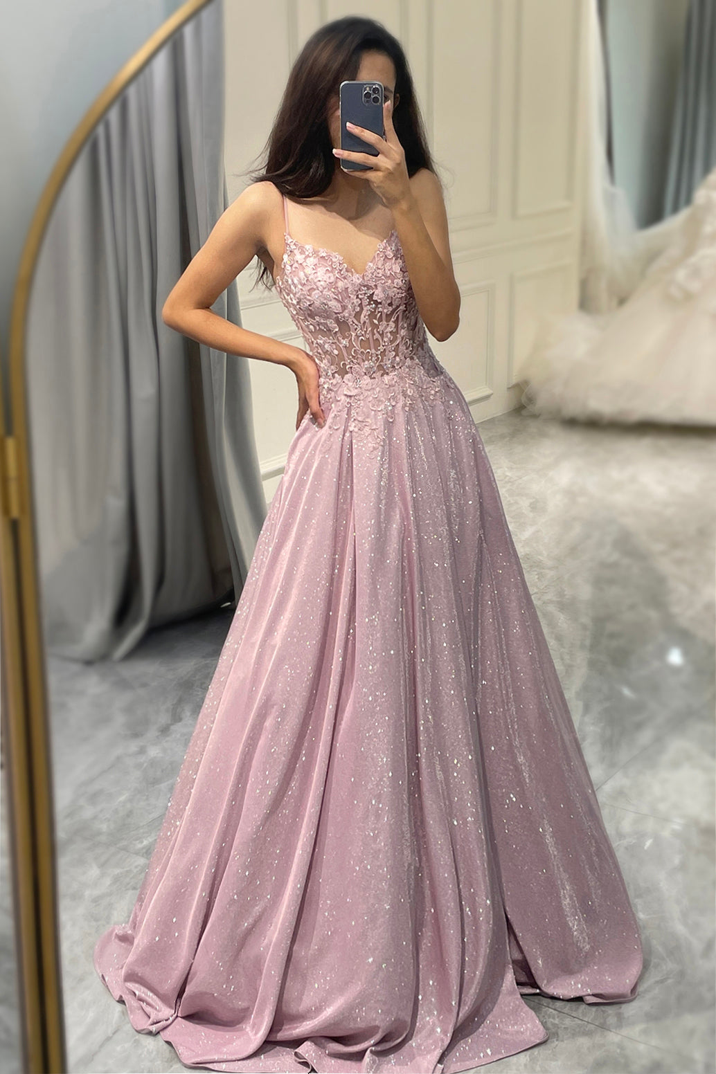 Sparkling Blush A-Line Ball Gown
