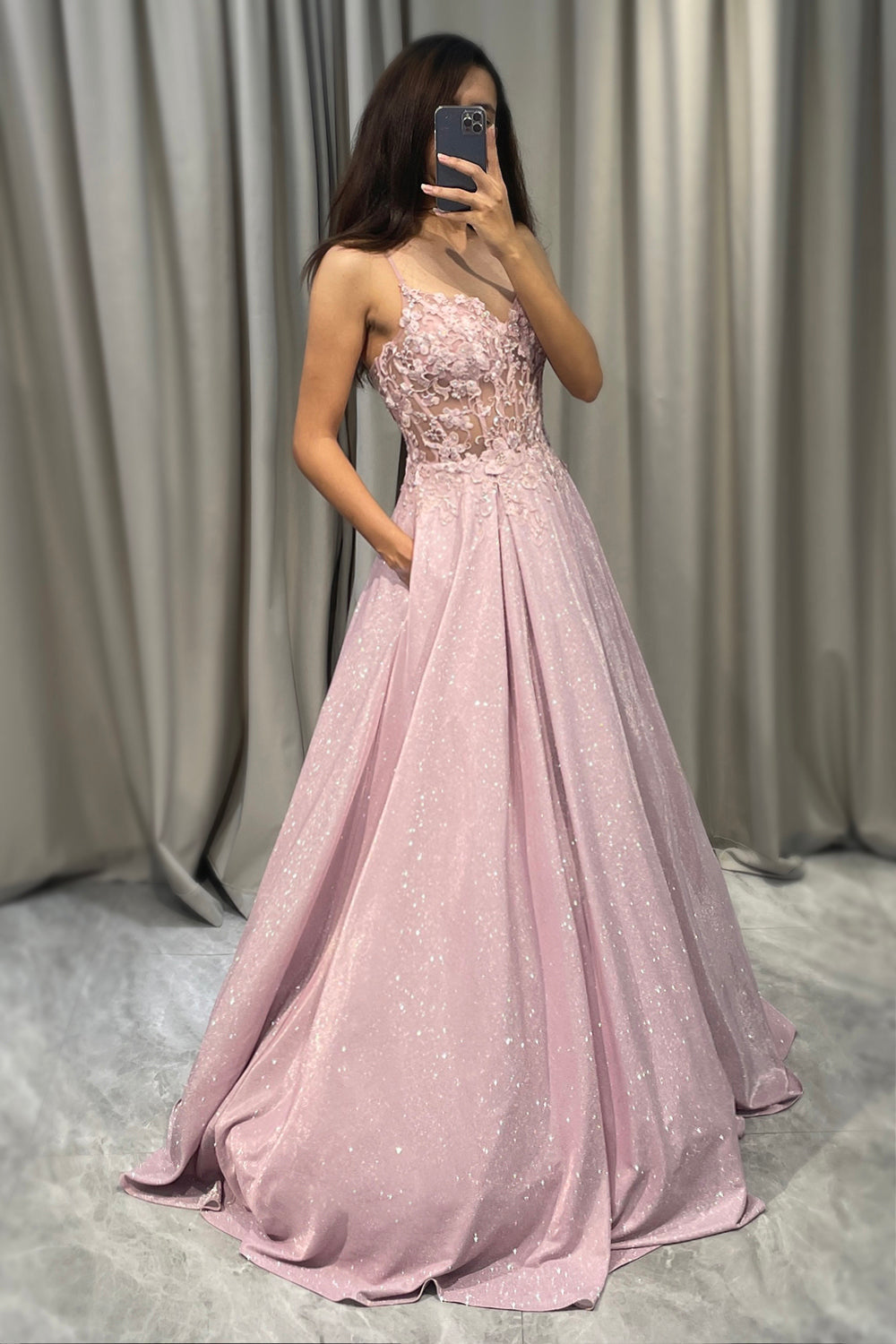 Sparkling Blush A-Line Ball Gown