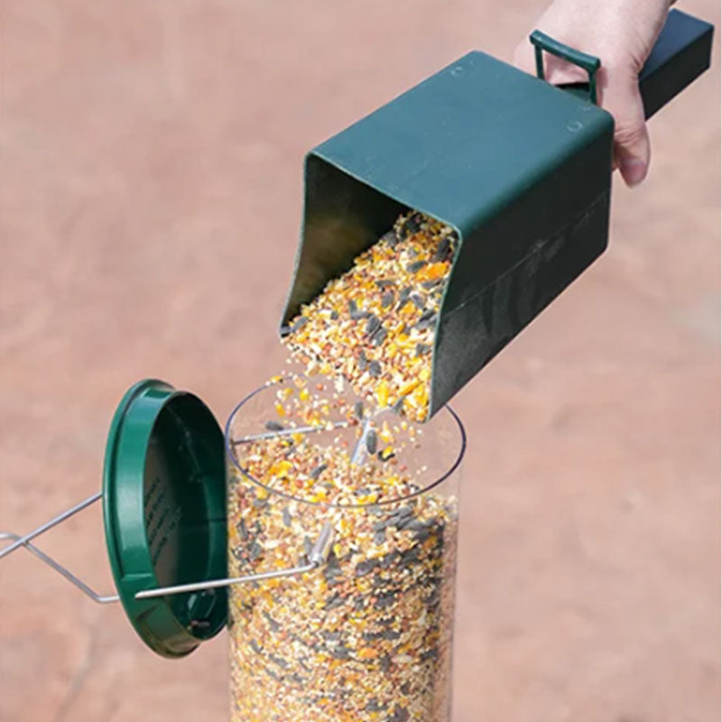 Squirrel-Proof Green Metal and Polycarbonate Bird Feeder