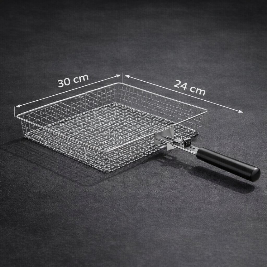 Stainless Steel BBQ Grill Basket with Even Heat Distribution