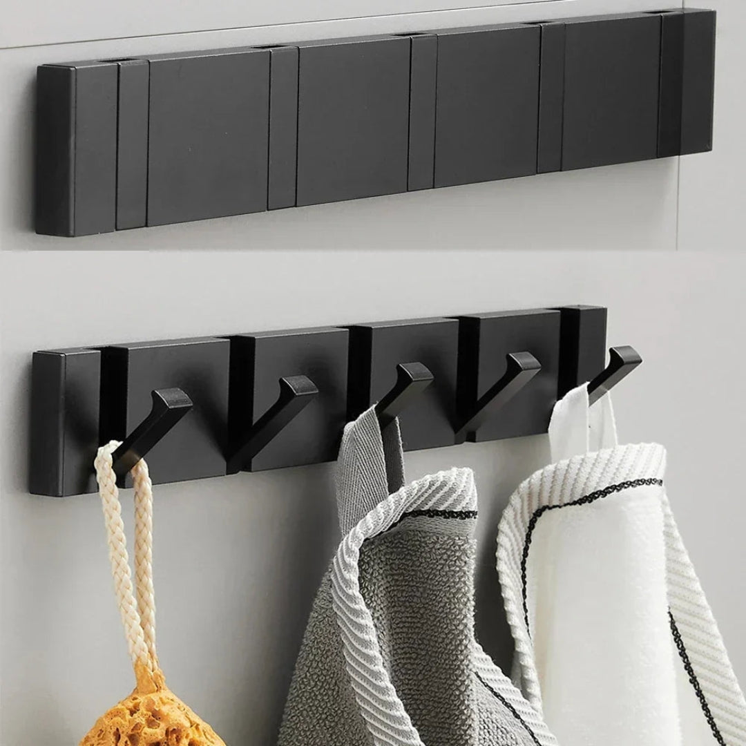 Stainless Steel Coat Rack with Retractable Hooks