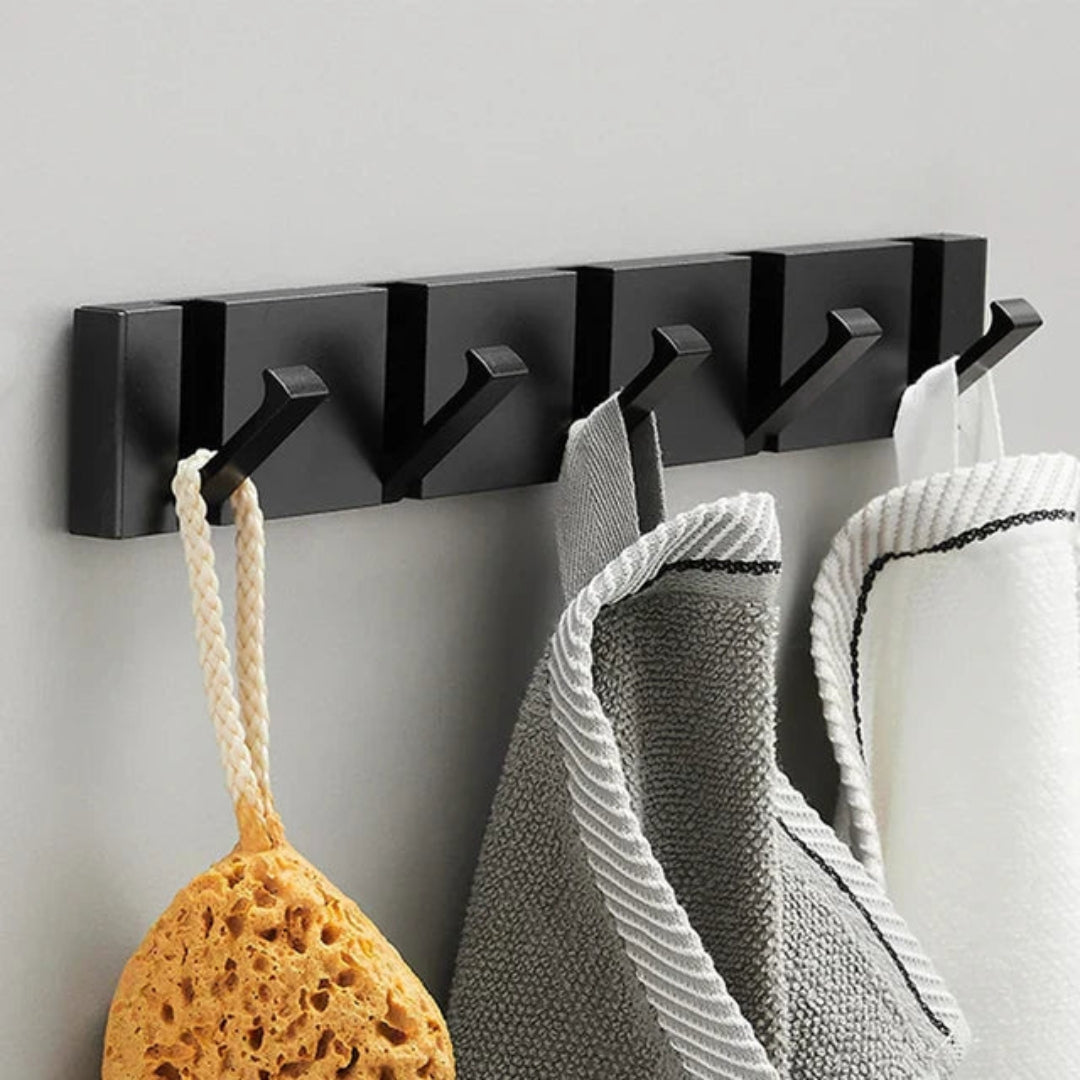 Stainless Steel Coat Rack with Retractable Hooks