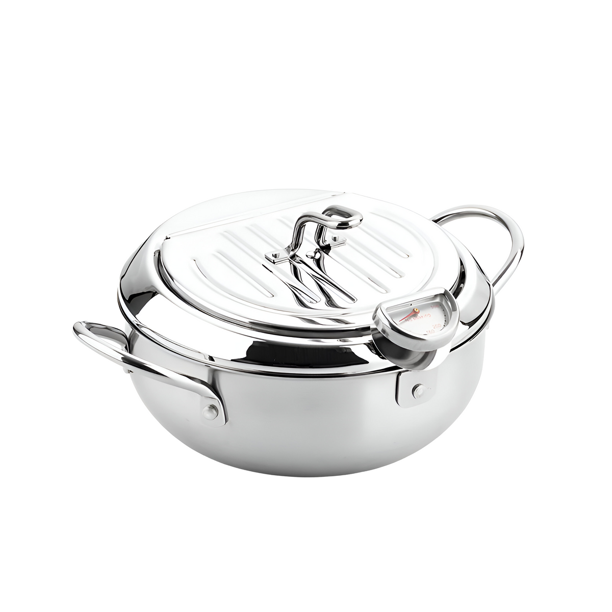 Stainless Steel Deep Fryer Pot with Thermometer