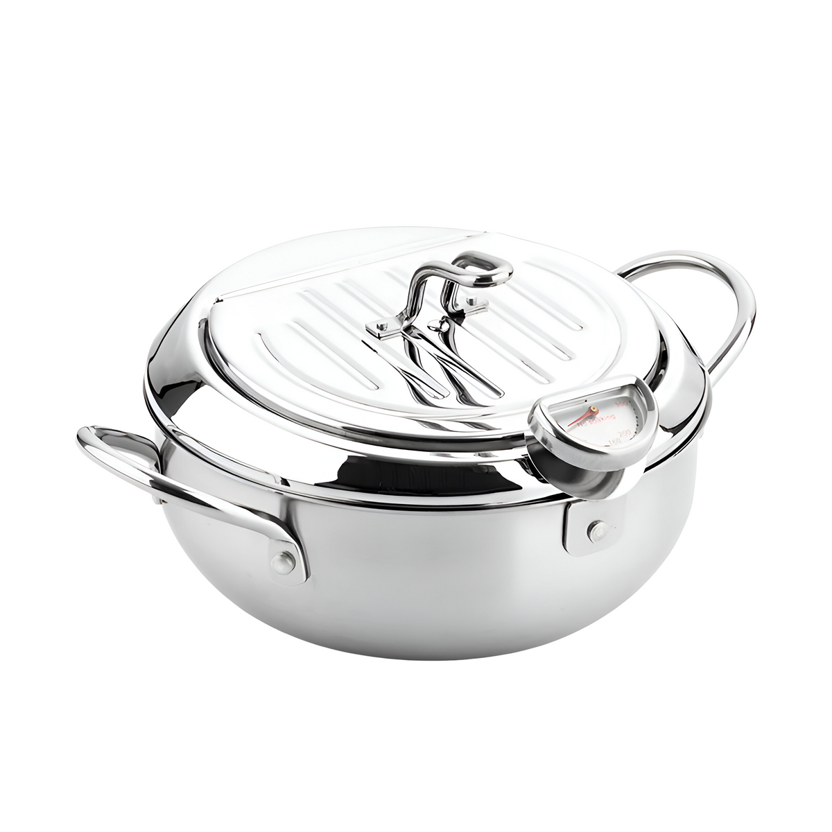 Stainless Steel Deep Fryer Pot with Thermometer
