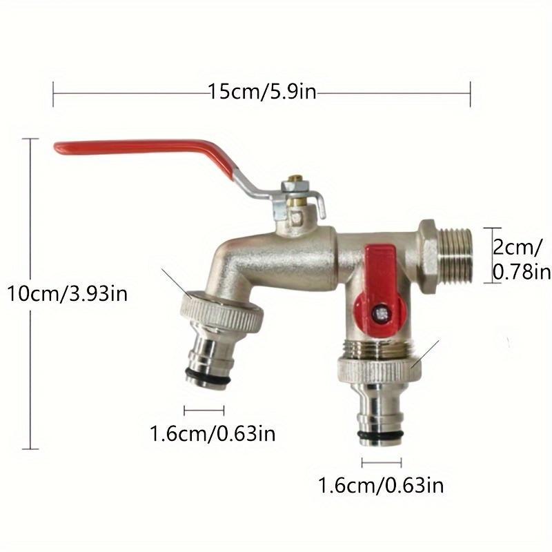 Stainless Steel Dual-Outlet Garden Tap – Rustproof 2-Way Faucet with Quick Connectors and Independent Valves